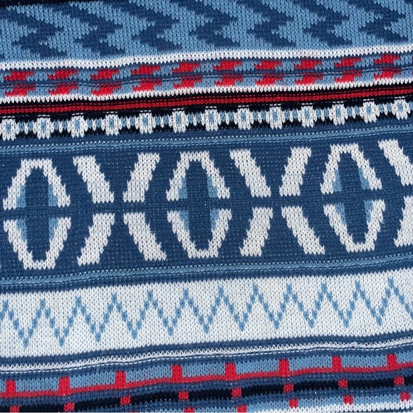 vintage Croquet Club XOXO colorful geometric sweater made in the USA 80s 90s L - Picture 5 of 5